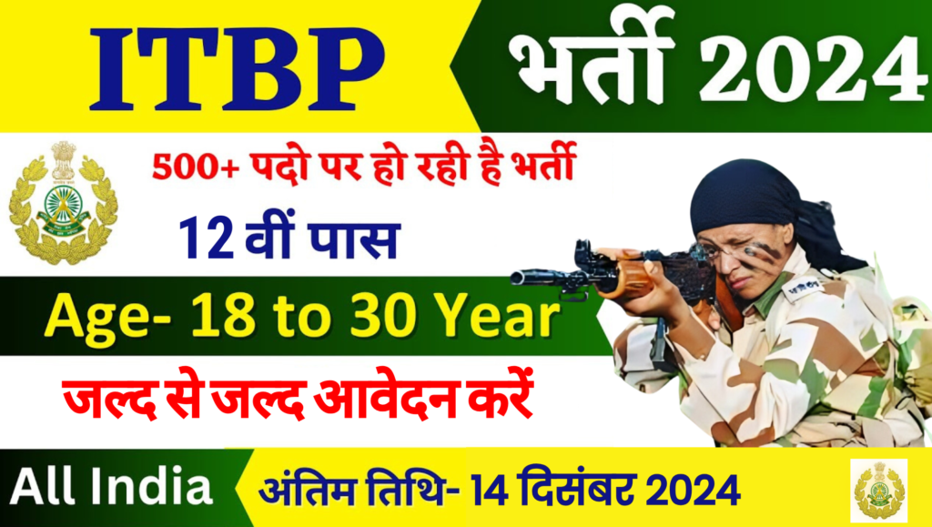 ITBP Recruitment 2024 – 12वीं पास उम्मीदवारों के लिए सब-इंस्पेक्टर और कांस्टेबल पदों पर आवेदन की प्रक्रिया शुरू