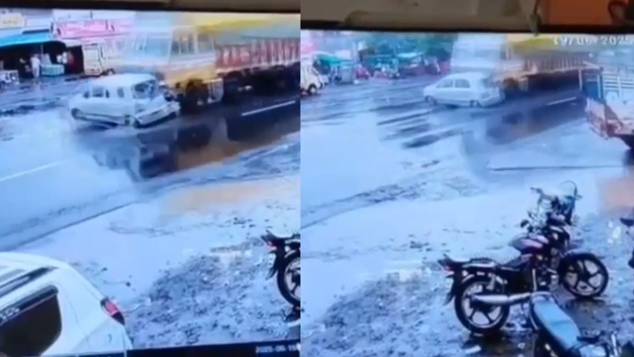 MP Accident: तेज रफ्तार ट्रक ने कार को 500 मीटर तक घसीटा, मंदसौर हादसे का वीडियो आया सामने